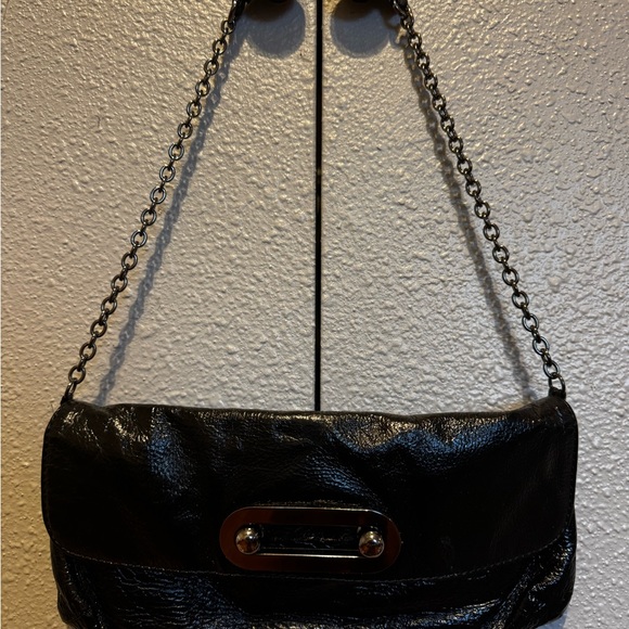 Black leather Clutch Bag